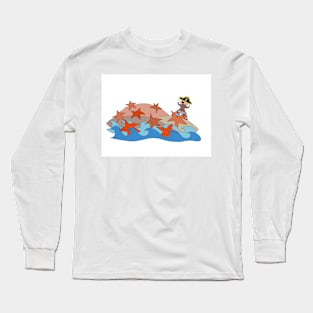 Pete the part-time pirate - starfish Long Sleeve T-Shirt